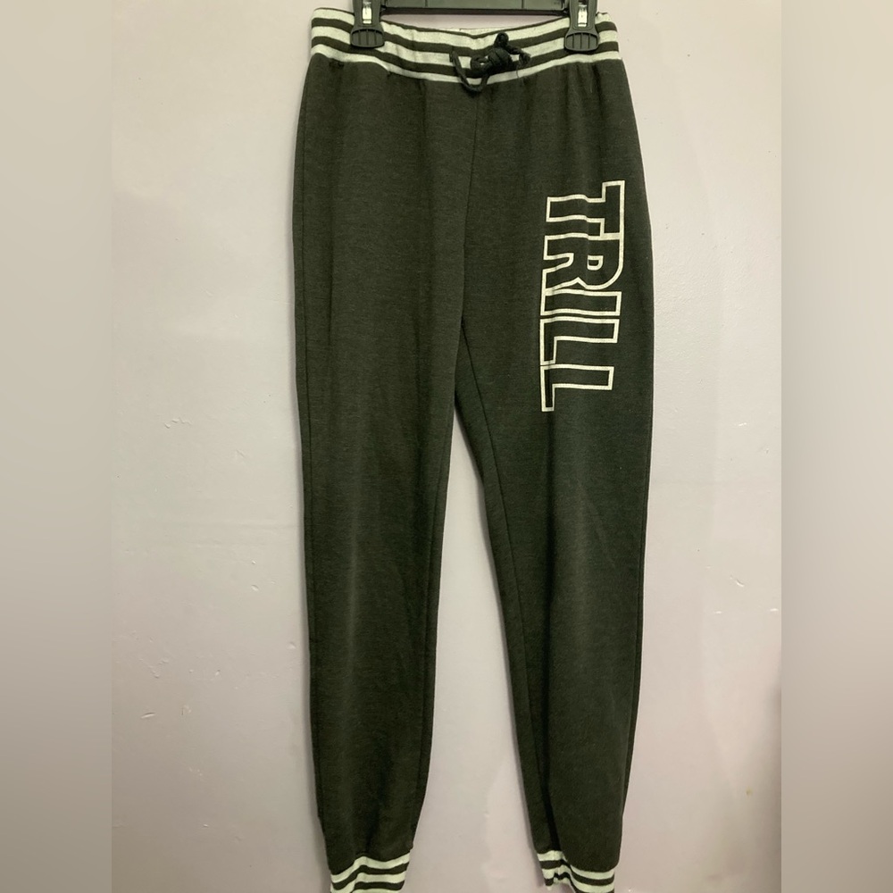 Grey Joggers with White TRILL Logo